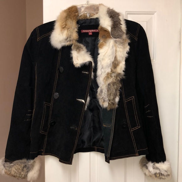 VTG 100% Leather Fur Jacket - Picture 1 of 6